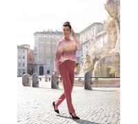 Schlupfhose H.I.S, Damen, Gr. 40/42, N-Gr, rot (rosenholz), Obermaterial: 70% Baumwolle, 25% Polyester, 5% Elasthan, unifarben, Basic, bequem lang, Hosen Schlupfhose, in Jeans Optik, Loungewear (96768