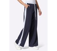 Schlupfhose HEINE, Damen, Gr. 34, Normalgrößen, marine, weiß, 75% Polyester, 21% Viskose, 4% Elasthan, gemustert, mehrfarbig, Hosen Schlupfhose (19029757-34) marine, weiß