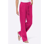 Schlupfhose HEINE, Damen, Gr. 38, Normalgrößen, pink, 100% Leinen, unifarben, lang, Hosen Schlupfhose (64550918-38) pink
