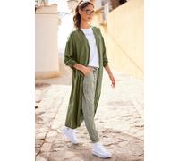Schlupfhose HEINE, Damen, Gr. 42, Normalgrößen, grün (oliv), 97% Baumwolle, 3% Elasthan, Rückseite:95% Baumwolle, 5% Elasthan, unifarben, lang, Hosen Schlupfhose (38750234-42) oliv