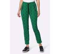 Schlupfhose INSPIRATIONEN, Damen, Gr. 46, Normalgrößen, schwarz (grasgrün, schwarz, bedruckt), 75% Polyamid, 25% Elasthan, bedruckt, gemustert, mehrfarbig, Hosen Schlupfhose (21898912-46) grasgrün, sc