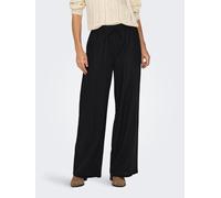 Schlupfhose JDY "JDYSAY LINEN HW WIDE PANT WVN NOOS", Damen, Gr. S (36), Länge 32, schwarz, Web, Obermaterial: 55% Leinen, 45% Viskose, unifarben, loose fit lang, Hosen Schlupfhose, Sommerhose mit Lei