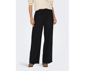 Schlupfhose JDY "JDYSAY LINEN HW WIDE PANT WVN NOOS", Damen, Gr. S (36), Länge 32, schwarz, Web, Obermaterial: 55% Leinen, 45% Viskose, unifarben, loose fit lang, Hosen Schlupfhose, Sommerhose mit Lei