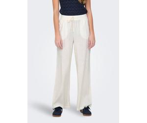 Schlupfhose JDY "JDYSAY LINEN HW WIDE PANT WVN NOOS", Damen, Gr. S (36), Länge 32, weiß (snow weiß), Web, Obermaterial: 55% Leinen, 45% Viskose, unifarben, loose fit lang, Hosen Schlupfhose, Sommerhos