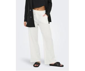 Schlupfhose JDY "JDYTHEIS LIFE WIDE PANT WVN NOOS", Damen, Gr. S (36), Länge 32, weiß (cloud dancer), Web, Obermaterial: 100% Baumwolle, unifarben, relaxed fit knöchellang, Hosen Schlupfhose, Baumwoll