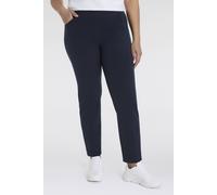 Schlupfhose KJBRAND "Schlupfhose Susie in Bi-Stretch, Kammgarnoptik", Damen, Gr. 54, N-Gr, blau (marine), Web, Obermaterial: 63% Polyester, 35% Viskose, 2% Elasthan, bequem knöchelfrei, Hosen Schlupfh