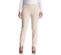 Schlupfhose KJBRAND "SUSIE Bengaline", Damen, Gr. 42 (21), K-Gr, beige, Web, Obermaterial: 80% Viskose, 17% Polyamid, 3% Elasthan, gerade lang, Hosen Schlupfhose, Sommerhose mit Schlupfbund (99226638-