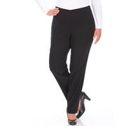 Schlupfhose KJBRAND "SUSIE Bengaline", Damen, Gr. 42 (21), K-Gr, schwarz, Web, Obermaterial: 80% Viskose, 17% Polyamid, 3% Elasthan, gerade lang, Hosen Schlupfhose, Sommerhose mit Schlupfbund (9816201