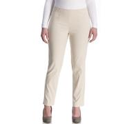 Schlupfhose KJBRAND "SUSIE Bengaline", Damen, Gr. 42, N-Gr, beige, Web, Obermaterial: 80% Viskose, 17% Polyamid, 3% Elasthan, gerade lang, Hosen Schlupfhose, Sommerhose mit Schlupfbund (99688856-42) b