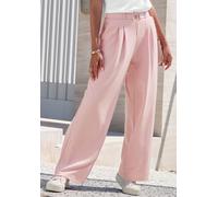 Schlupfhose LASCANA "aus bügelfreier Ware mit weitem Bein", Damen, Gr. 44, N-Gr, rosé, Crêpe, Obermaterial: 95% Polyester, 5% Elasthan, unifarben, figurumspielend lang, Hosen Schlupfhose, Sommerhose, 