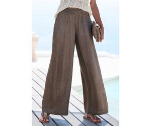 Schlupfhose LASCANA "aus leichter Webware", Damen, Gr. 34, N-Gr, braun, Crêpe, Obermaterial: 65% Viskose, 35% Polyester, unifarben, figurumspielend lang, Hosen Schlupfhose, luftig-leichte Sommerhose, 