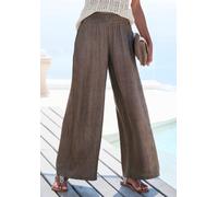 Schlupfhose LASCANA "aus leichter Webware", Damen, Gr. 40, N-Gr, braun, Crêpe, Obermaterial: 65% Viskose, 35% Polyester, unifarben, figurumspielend lang, Hosen Schlupfhose, luftig-leichte Sommerhose, 