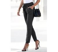 Schlupfhose LASCANA, Damen, Gr. 36, N-Gr, schwarz, Web, Obermaterial: 100% Viskose, unifarben, casual, figurumspielend lang, Hosen, aus gewebter Viskose, schmaler Schnitt, Sommerhose, Business-Look, T