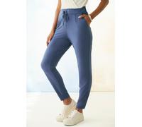 Schlupfhose LASCANA, Damen, Gr. 34, N-Gr, blau (dunkelblau), Jersey, Obermaterial: 95% Polyester, 5% Elasthan, unifarben, figurumspielend knöchellang, Hosen Schlupfhose, aus glatter Jerseyqualität, le