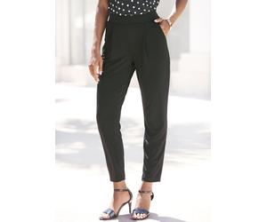 Schlupfhose LASCANA, Damen, Gr. 34, N-Gr, schwarz, Crêpe, Obermaterial: 95% Polyester, 5% Elasthan, unifarben, figurumspielend 7/8-Länge, Hosen Schlupfhose, mit praktischen Eingriffstaschen, casual-ch
