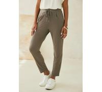 Schlupfhose LASCANA, Damen, Gr. 36, N-Gr, grau (taupe), Jersey, Obermaterial: 95% Polyester, 5% Elasthan, unifarben, figurumspielend knöchellang, Hosen Schlupfhose, aus glatter Jerseyqualität, leichte