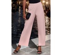 Schlupfhose LASCANA, Damen, Gr. 40/42, N-Gr, mauve, Obermaterial: 95% Polyester, 5% Elasthan, unifarben, Basic, lang, Hosen Schlupfhose, in Plisseestruktur (67925555-40) mauve