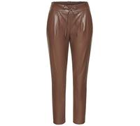 Schlupfhose LASCANA, Damen, Gr. 44, N-Gr, braun, Web, Obermaterial: 100% Polyester. Beschichtung: 100% Polyurethan, unifarben, figurumspielend knöchelfrei, Hosen Schlupfhose, aus Lederimitat, bequeme