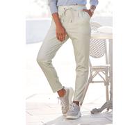 Schlupfhose LASCANA, Damen, Gr. 44, N-Gr, grün, Jersey, Obermaterial: 86% Polyester, 10% Viskose, 4% Elasthan, unifarben, casual, figurumspielend knöchellang, Hosen, mit Taschen, Jogginghose, elegant-