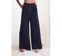 Schlupfhose LASCANA "Extra Weit", Damen, Gr. 48/50, N-Gr, schwarz, Single Jersey, Obermaterial: 93% Polyester, 7% Elasthan, unifarben, weit lang, Hosen Schlupfhose, mit extraweit geschnittenen Beinen