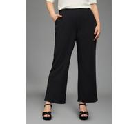 Schlupfhose LAURA SCOTT CURVE "Große Größen", Damen, Gr. 56, N-Gr, schwarz, Crêpe, Obermaterial: 96% Polyester, 4% Elasthan, Georgette, clean, unifarben, Basic, Hosen Schlupfhose, unifarbenes Design, 