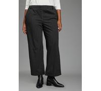 Schlupfhose LAURA SCOTT CURVE "Große Größen", Damen, Gr. 58, N-Gr, schwarz, Web, Obermaterial: 65% Polyester, 33% Viskose, 2% Elasthan, Nadelstreifen, figurumspielend knöchellang, Hosen Schlupfhose, m