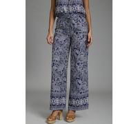 Schlupfhose LAURA SCOTT, Damen, Gr. 38, N-Gr, blau (navy gemustert), Web, Obermaterial: 100% Polyester, bedruckt, bequem lang, Hosen Schlupfhose, weite Beinform, mit Gummizug am Bund, normale Leibhöhe