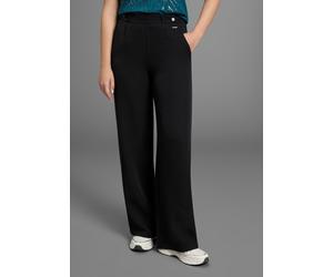 Schlupfhose LAURA SCOTT, Damen, Gr. 38, N-Gr, schwarz, Jersey, Obermaterial: 95% Polyester, 5% Elasthan, unifarben, weit lang, Hosen Schlupfhose, aus elastischer Ware mit Zierknöpfen am Bund (31779002