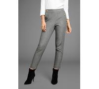 Schlupfhose LAURA SCOTT, Damen, Gr. 44, N-Gr, grau, Web, Obermaterial: 98% Polyester, 2% Elasthan, meliert, figurbetont knöchelfrei, Hosen Schlupfhose, mit goldfarbenen Zierknöpfen (21020169-44) grau