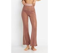 Schlupfhose LSCN BY LASCANA, Damen, Gr. 38, N-Gr, light braun, Obermaterial: 89% Polyamid, 11% metallisierte Fasern, leicht glänzend, leicht transparent, unifarben, figurbetont lang, Hosen Schlupfhose
