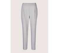 Schlupfhose MADELEINE "Chinohose Elastische Bundfaltenhose, 7/8-Länge", Damen, Gr. 18, N + K Gr, grau (grau, melange), Obermaterial: 64% Polyester PES. 32% Viskose CV. 4% Elasthan EL., Modern, Hosen S