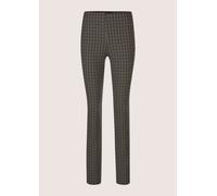 Schlupfhose MADELEINE "Hose Bootcut-Hose mit Allover-Print", Damen, Gr. 19, N + K Gr, schwarz (schwarz, cappuccino), Obermaterial: 36% Polyamid PA. 32% Polyester PES. 27% Baumwolle CO. 5% Elasthan EL.