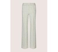 Schlupfhose MADELEINE "Jerseyhose Weite Bügelfaltenhose mit Allover-Muster", Damen, Gr. 19, N + K Gr, weiß (steingrau, wollweiß), Obermaterial: 68% Polyester PES. 30% Viskose CV. 2% Elasthan EL., Mode