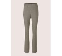 Schlupfhose MADELEINE "Schlupfhose Gerade Jersey-Hose mit Muster", Damen, Gr. 38, N-Gr, weiß (bleigrau, perlweiß), Obermaterial: 67% Polyester PES. 30% Viskose CV. 3% Elasthan EL., Hosen Schlupfhose (