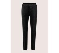 Schlupfhose MADELEINE "Sweathose Elegante Hose mit Leo-Print", Damen, Gr. 21, N + K Gr, schwarz, Obermaterial: 90% Polyester PES. 10% Elasthan EL., Modern, gerade, Hosen Schlupfhose (17569730-21) schw