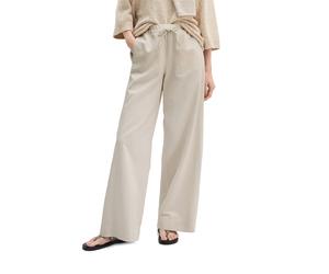Schlupfhose MARC O'POLO, Damen, Gr. 42, N-Gr, gray silk, Twill, Obermaterial: 54% Baumwolle, 23% Leinen, 23% Lyocell, weit lang, Hosen Schlupfhose, aus Bio-Baumwolle-TENCEL Lyocell-Leinen-Mix (1861650