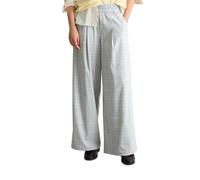 Schlupfhose MARC O'POLO DENIM, Damen, Gr. M, N-Gr, grau (light grau), Web, Obermaterial: 69% Polyester, 29% Viskose, 2% Elasthan, kariert, relaxed fit lang, Hosen Schlupfhose, mit Bundfalten, Relaxed 
