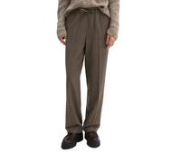 Schlupfhose MARC O'POLO "relaxed aus recyceltem Polyester-Viskose-Mix", Damen, Gr. 42, N-Gr, braun (schwarz braun), Twill, Obermaterial: 63% Polyester, 34% Viskose, 3% Elasthan, relaxed fit lang, Hose