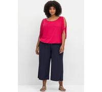 Weite Jerseyhose in 3/4-Länge, mit Smokbund, marine, Gr.46