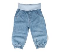 Schlupfhose MAXIMO, Mädchen, Gr. 50/56, N-Gr, blau (denim), Denim/Jeans, Obermaterial: 100% Baumwolle, Hosen Schlupfhose, Denim-Optik, Pumphose, unisex, vielseitiger Sommerstyle (25200901-50) denim