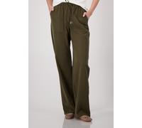 Schlupfhose MONARI "Hose Schlupf", Damen, Gr. 34, N-Gr, grün (olive), Web, Obermaterial: 92% Modal, 8% Polyester, unifarben, regular fit lang, Hosen Schlupfhose, Regular fit mit Taschen (40454311-34)