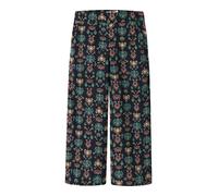 Schlupfhose NAME IT "NKFVINAYA 7/8 WIDE PANT", Mädchen, Gr. 134, N-Gr, schwarz sapphire aop:aztec inspirot, Web, Obermaterial: 98% Polyester, 2% Elasthan, Paisley, bedruckt, loose fit normal, Hosen Sc
