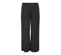Schlupfhose ONLY CARMAKOMA "CARCAROL WIDE GLITTER PANT JRS BF", Damen, Gr. XL (54), N-Gr, schwarz detail:harlekin silber, Jersey, Obermaterial: 70% Polyamid, 25% metallisierte Fasern, 5% Elasthan, Gli