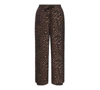 Schlupfhose ONLY "ONLALTA MW STRING WIDE AOP PANT PNT ZLO", Damen, Gr. M, Länge 32, schwarz aop:leo, Web, Obermaterial: 98% Polyester, 2% Elasthan, bedruckt, lang, Hosen Schlupfhose (25593153-M) schwa