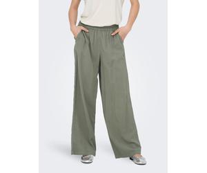 Schlupfhose ONLY "ONLARIS LIFE HW PULL-UP PANT WVN NOOS", Damen, Gr. M (38), Länge 32, smokey olive, Web, Obermaterial: 93% Viskose, 7% Polyester, unifarben, relaxed fit lang, Hosen Schlupfhose, mit b