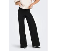 Schlupfhose ONLY "ONLCLEVER LIFE HW WIDE PANT PNT", Damen, Gr. S, Länge 32, schwarz, Interlock, Obermaterial: 94% Polyester, 6% Elasthan, unifarben, lang, Hosen Schlupfhose (92183401-S) schwarz