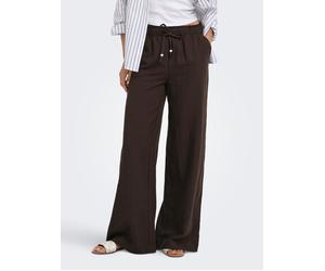 Schlupfhose ONLY "ONLEMMIA MW PULL-UP X-WIDE PANT PNT", Damen, Gr. M (38), Länge 32, coffee bean, Web, Obermaterial: 98% Polyester, 2% Nylon, unifarben, lang, Hosen Schlupfhose, Materialmix, Regular W