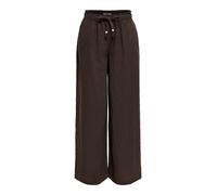 Schlupfhose ONLY "ONLEMMIA MW PULL-UP X-WIDE PANT PNT", Damen, Gr. S (36), Länge 32, coffee bean, Web, Obermaterial: 98% Polyester, 2% Nylon, unifarben, lang, Hosen Schlupfhose, Materialmix, Regular W
