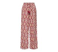 Schlupfhose ONLY "ONLGINI MIKASI WIDE PULL UP PANT WVN", Damen, Gr. L (40), Länge 32, brick rot aop:abstract squares, Web, Obermaterial: 80% Viskose, 20% Nylon, bedruckt, lang, Hosen Schlupfhose, Visk