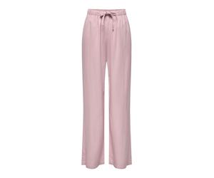 Schlupfhose ONLY "ONLGOA MW LINEN BL PULL-UP PANT CC PNT", Damen, Gr. L, Länge 32, burnished lila, Web, Obermaterial: 70% Viskose, 30% Leinen, unifarben, regular fit lang, Hosen Schlupfhose, mit Leine